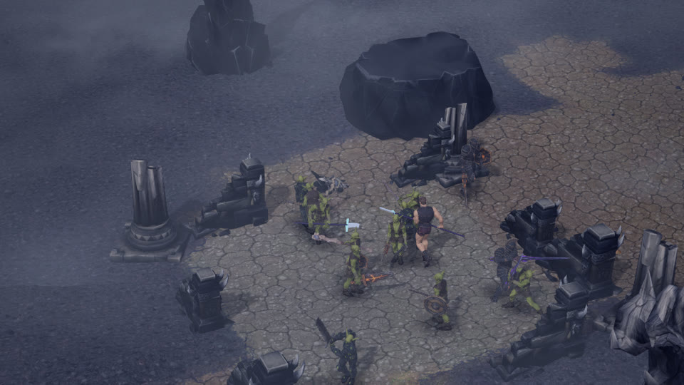 The dark wilderness: jagged rocks and fog